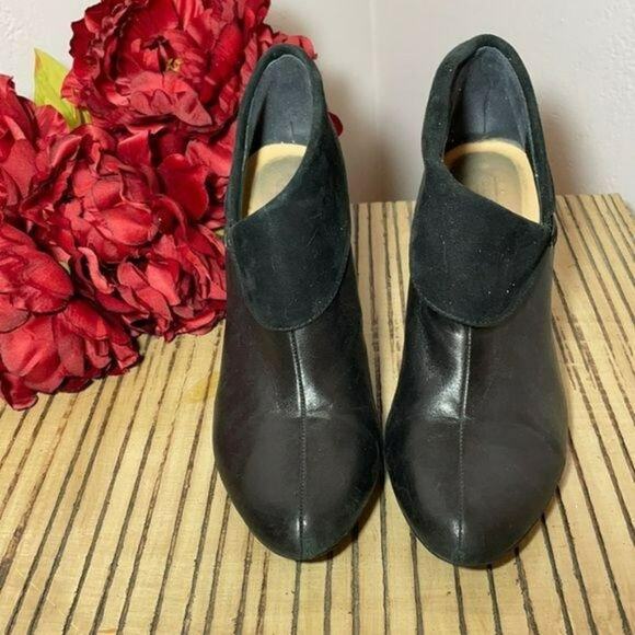 Coach Black Annika Leather Suede Ankle Booties 7.5 - Picture 1 of 7